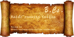 Balázsovits Csilla névjegykártya