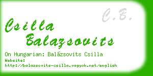 csilla balazsovits business card